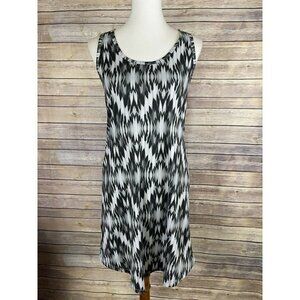 Tehama Small Dress Racerback Black Gray Stretchy Outdoor Ikat Boho